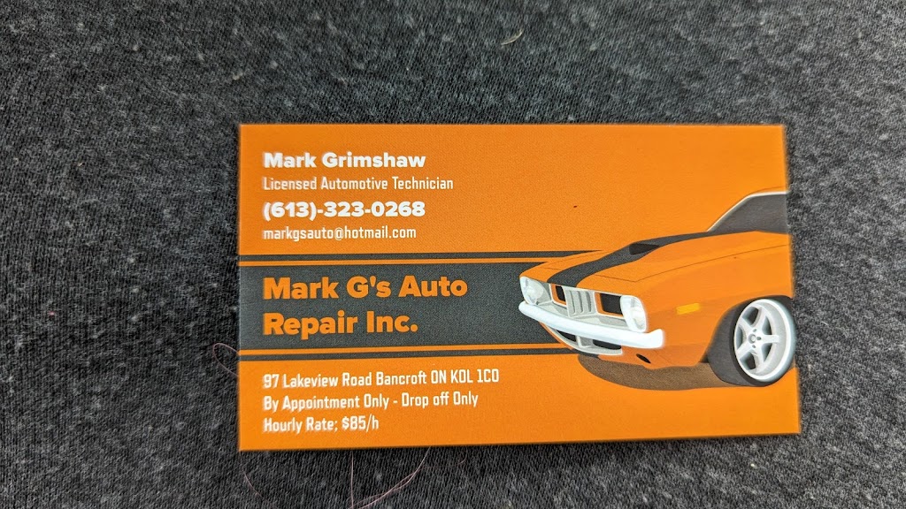 Mark Gs Auto Repair Inc. | 97 Lakeview Rd, Bancroft, ON K0L 1C0, Canada | Phone: (613) 323-0268