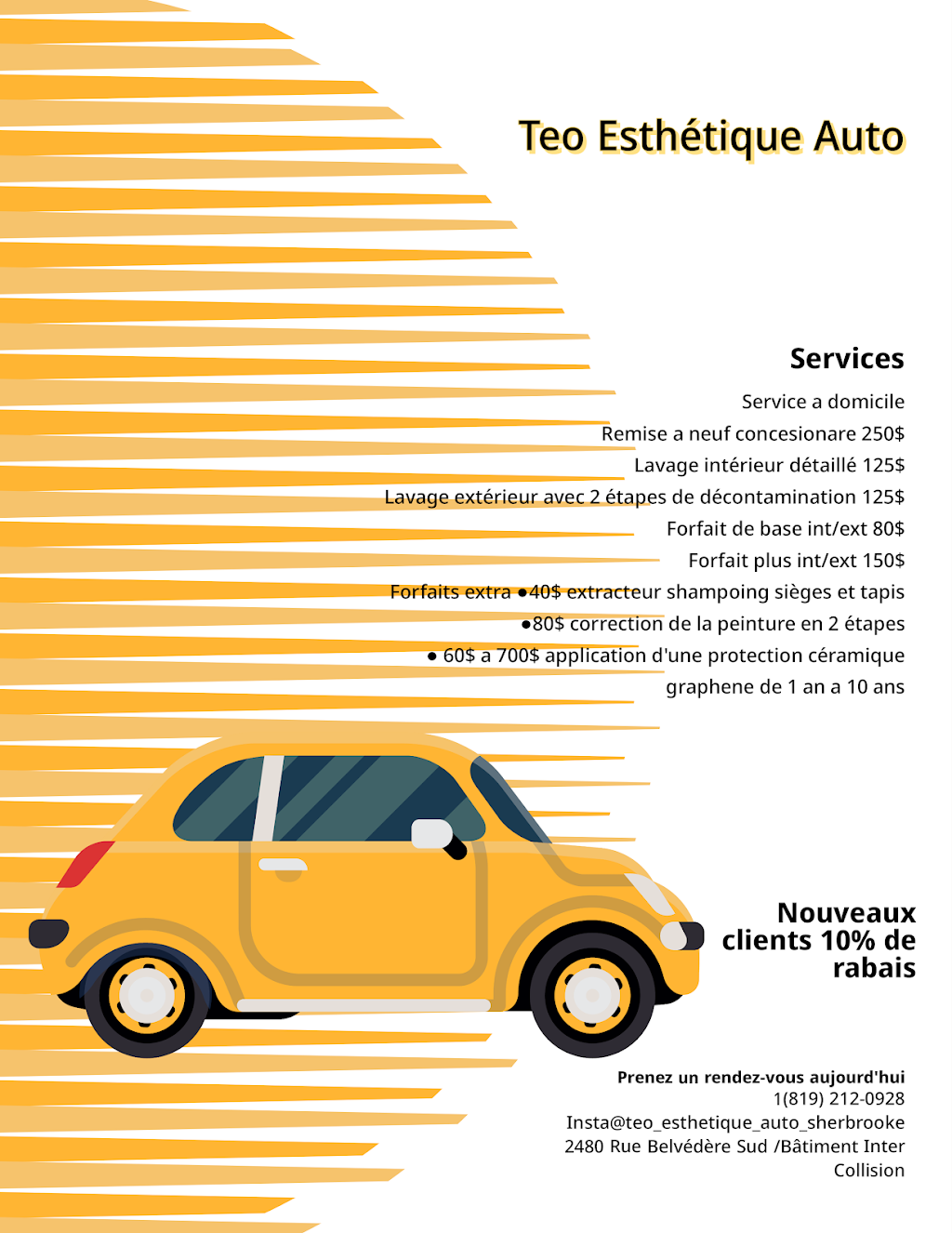 Teo Esthétique Auto/Bâtiment Inter Collision | 2480 Rue Belvédère S, Sherbrooke, QC J1J 2P2, Canada | Phone: (819) 212-0928
