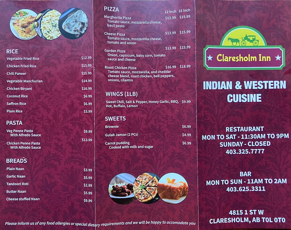 Indian and Western Cuisine | 4815 1 St W, Claresholm, AB T0L 0T0, Canada | Phone: (403) 325-7777