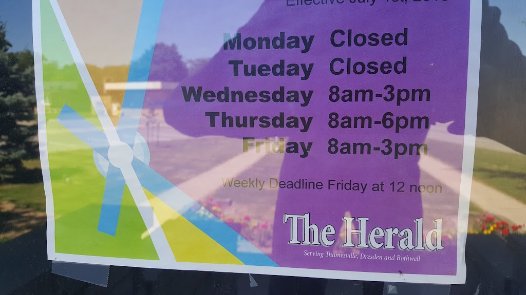 Thamesville Herald | 105 ELIZABETH, Tupperville, ON N0P 2M0, Canada | Phone: (519) 692-3825
