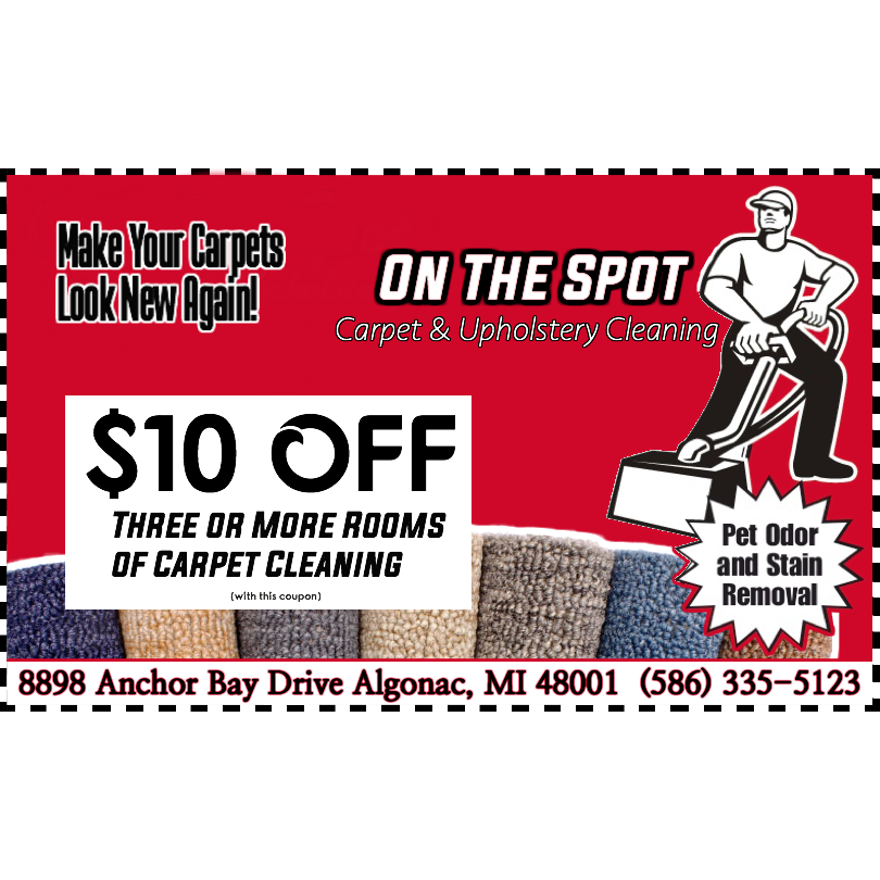 ON THE SPOT CARPET & UPHOLSTERY CLEANING | 8898 Anchor Bay Dr, Algonac, MI 48001, USA | Phone: (586) 335-5123