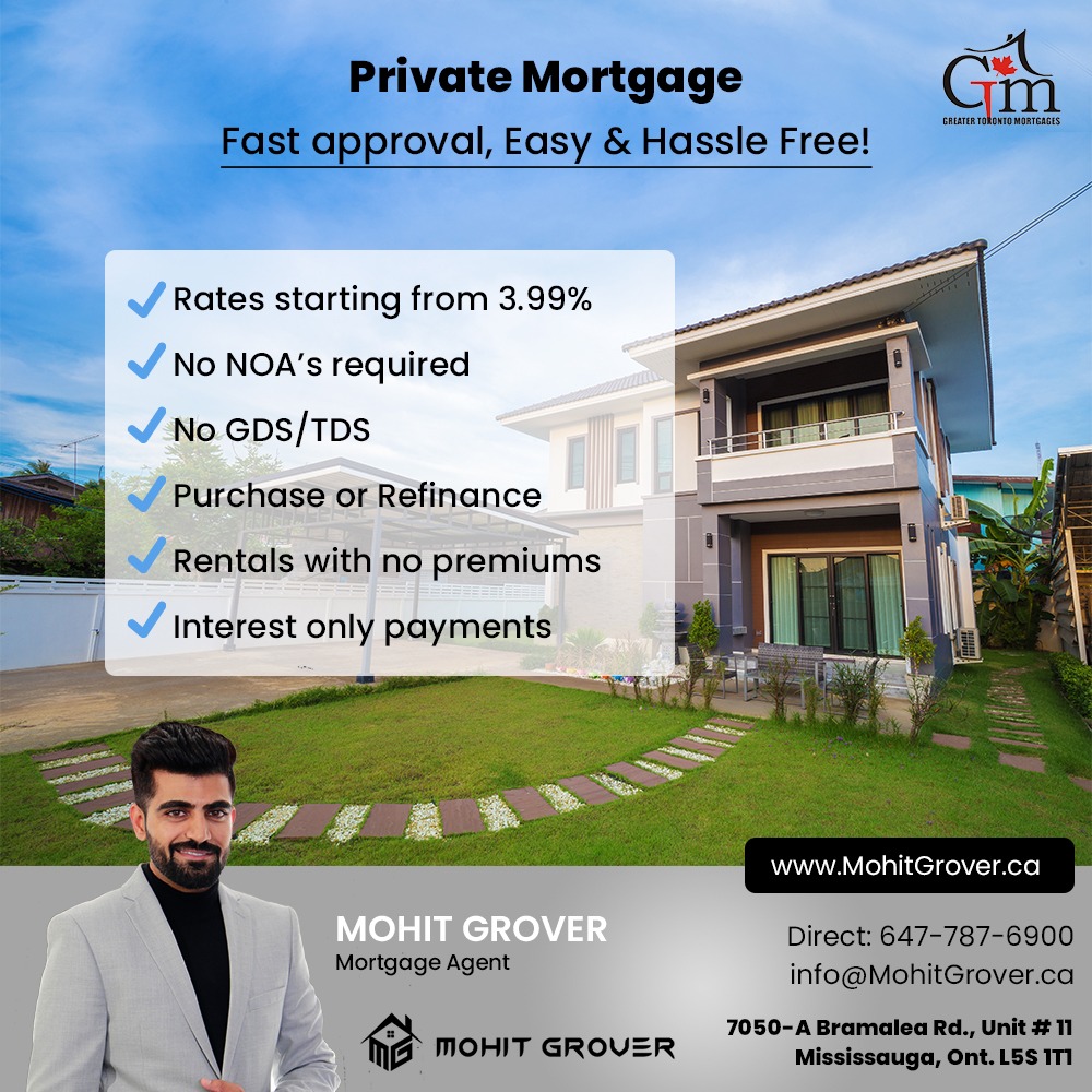 Mohit Grover Mortgages | 7050 A Bramalea Rd Unit 11, Mississauga, ON L5S 1T1, Canada | Phone: (647) 787-6900