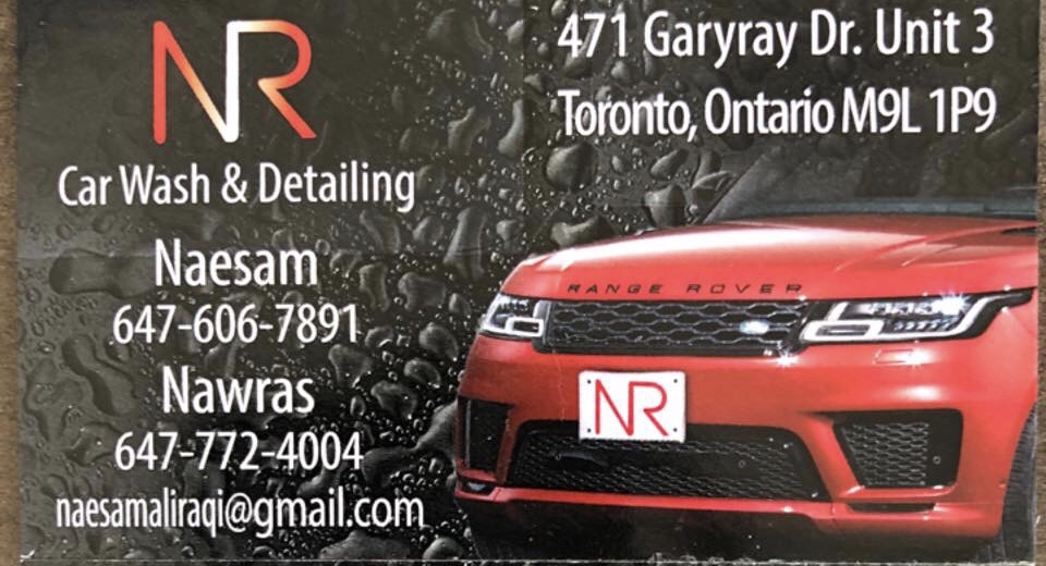 Car wash &detailing NR | car wash | 471 Garyray Dr, North York, ON M9L 1P9, Canada | 6477724004 OR +1 647-772-4004