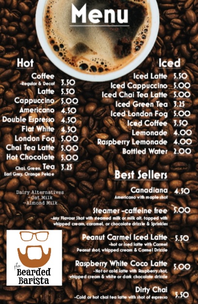 The Bearded Barista | 18 Millard St, Woodstock, ON N4S 7V6, Canada | Phone: (226) 280-2932