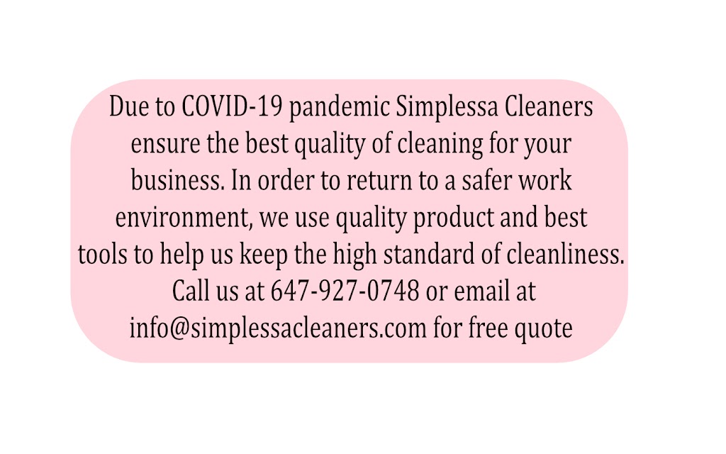 Simplessa Cleaners | 42 Ramers Way, Markham, ON L3P 6C9, Canada | Phone: (647) 927-0748