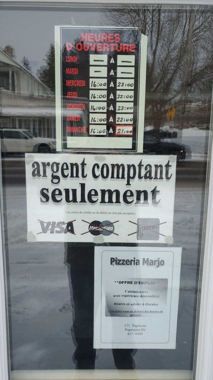 Pizzeria Marjo | 275 QC-148, Papineauville, QC J0V 1R0, Canada | Phone: (819) 427-8489