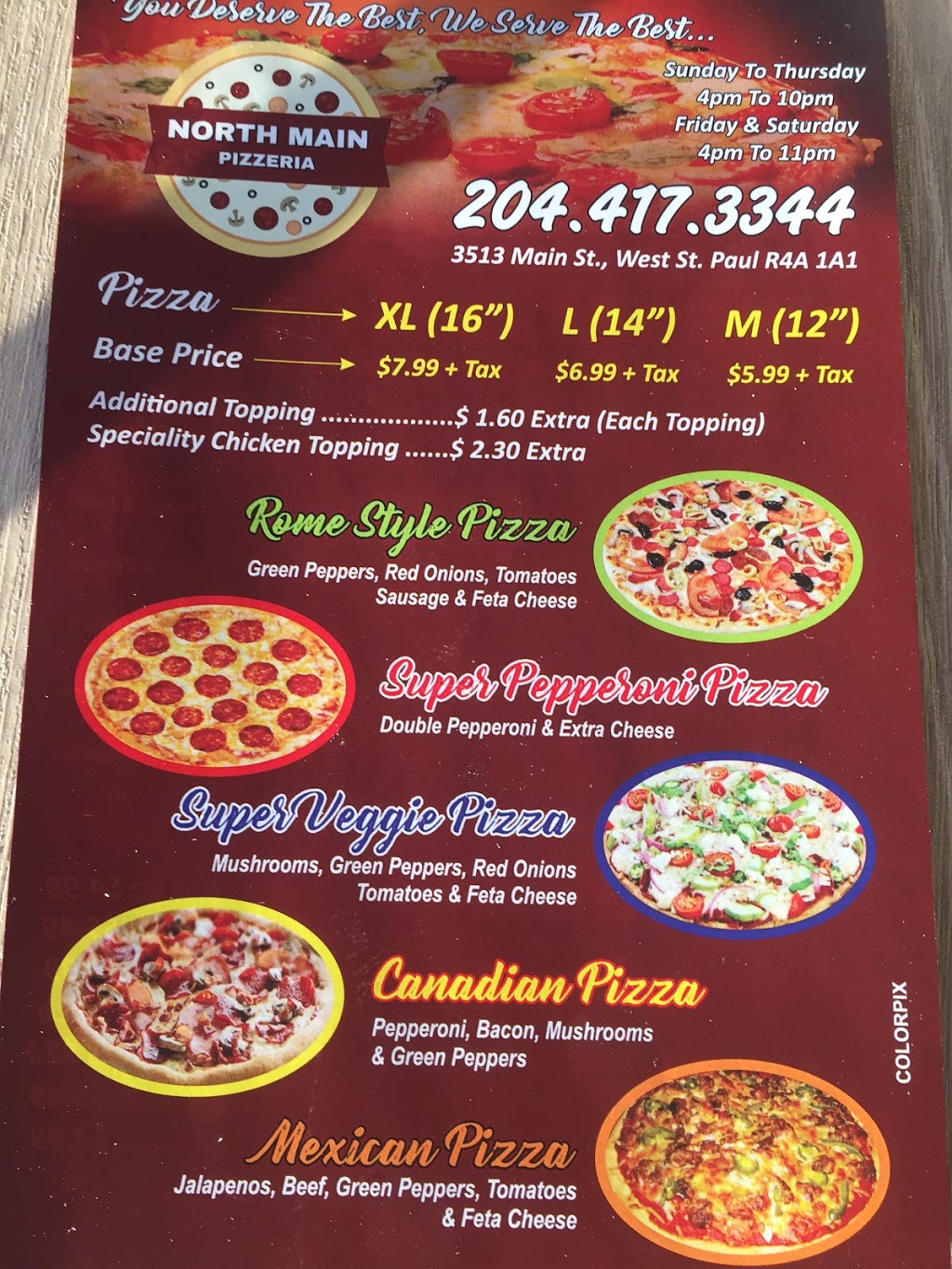 NORTH MAIN PIZZA | 3513 Main St, West Saint Paul, MB R4A 1A1, Canada | Phone: (204) 417-3344