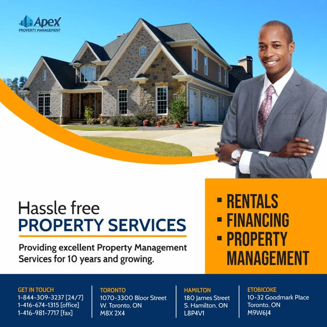 Apex Property Management | 32 Goodmark Pl #10, Etobicoke, ON M9W 6J4, Canada | Phone: (844) 309-3237