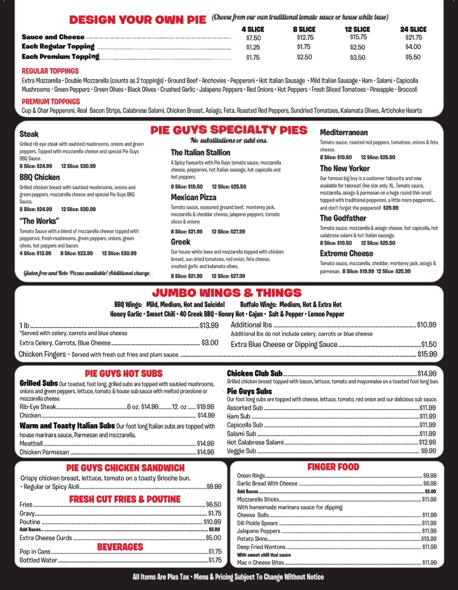 Pie Guys Pizzeria McLeod | 6080 McLeod Rd Unit #4, Niagara Falls, ON L2G 7T4, Canada | Phone: (289) 477-0321