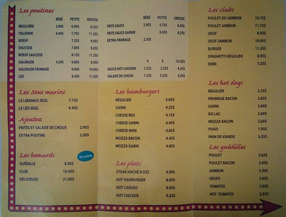 Casse-croûte Chez Mario | 2500 Boulevard Guillaume-Couture, Saint-Romuald, QC G6W 2R3, Canada | Phone: (418) 839-9183