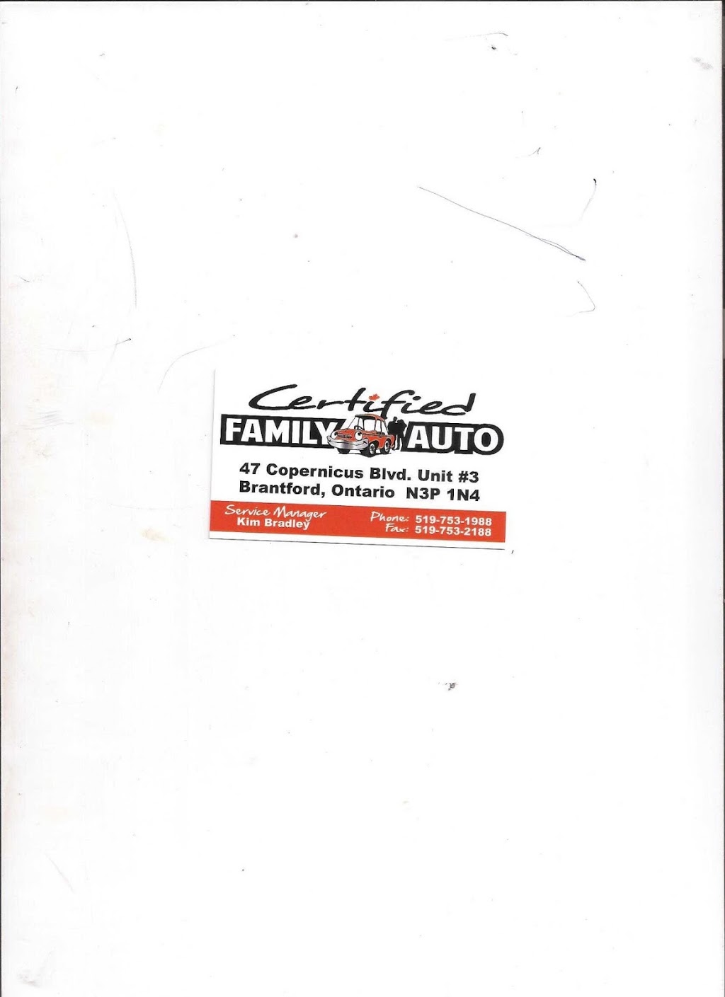 Certified Family Auto | 47 Copernicus Blvd, Brantford, ON N3P 1N4, Canada | Phone: (519) 753-1988