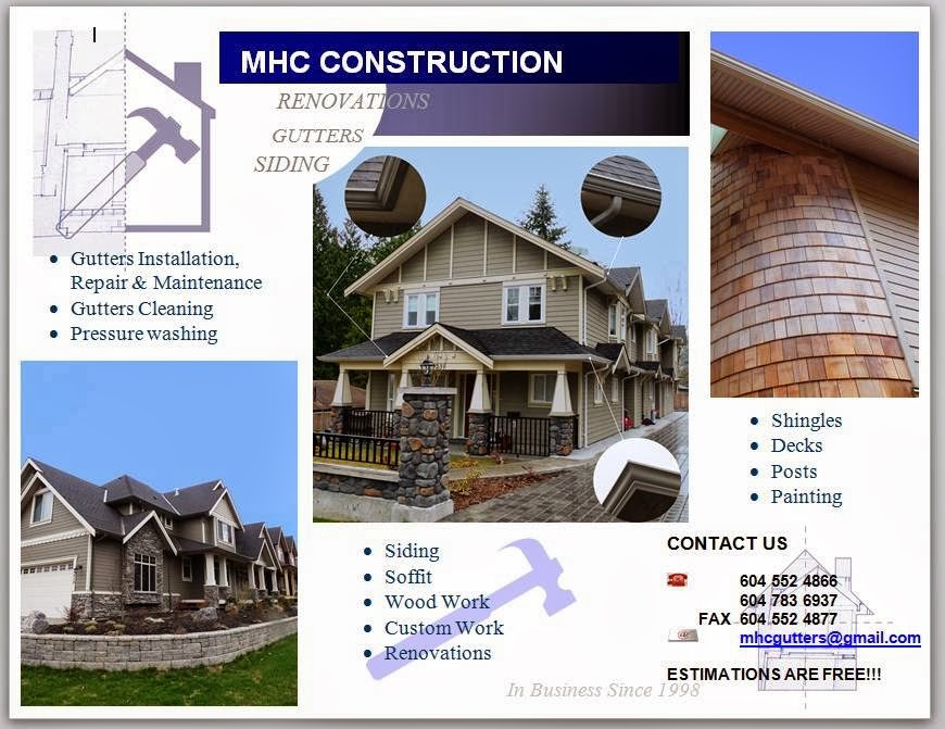 MHC Construction ( Gutters • Siding • Soffit • Woodwork ) | 11827 Greenhaven Ct, Pitt Meadows, BC V3Y 1L7, Canada | Phone: (604) 552-4866