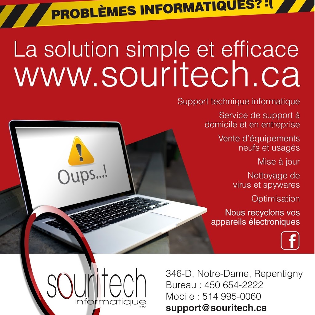 Souritech Informatique | 346-D Rue Notre-Dame, Repentigny, QC J6A 2S5, Canada | Phone: (450) 654-2222