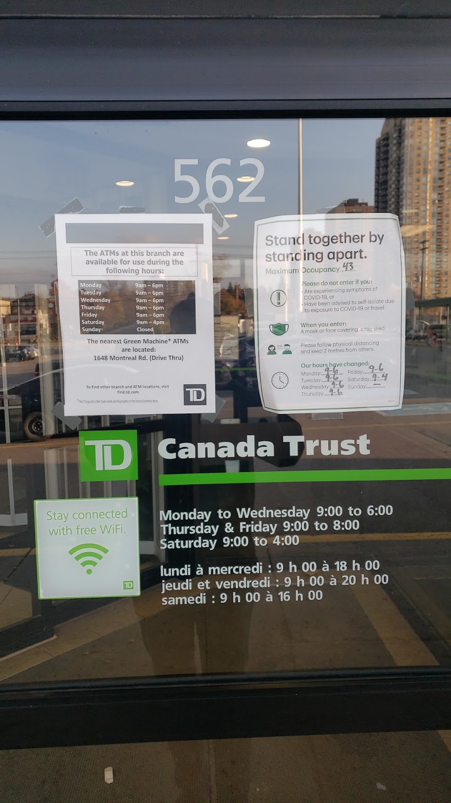 TD Canada Trust ATM | 562 Montréal Rd, Ottawa, ON K1K 0T9, Canada | Phone: (866) 222-3456