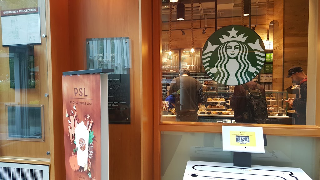 Starbucks | 2332 Main Mall UBC, Fred Kaiser Bldg, Vancouver, BC V6T 1Z4, Canada | Phone: (604) 827-5779