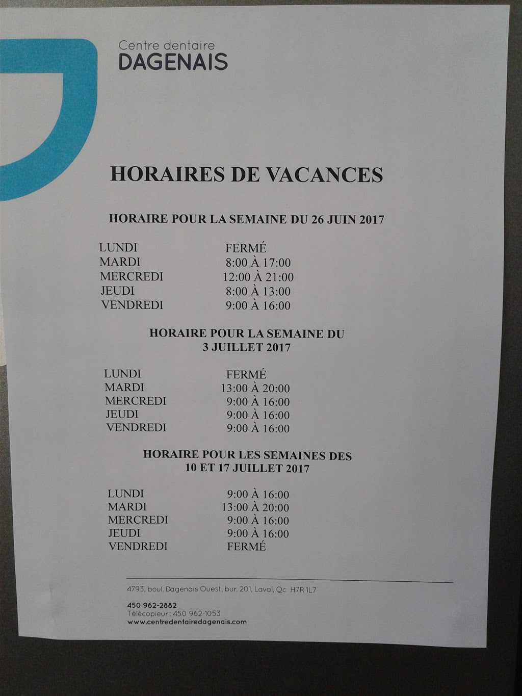 Dagenais Dental Center | 4793 Boulevard Dagenais O, Laval, QC H7R 1L7, Canada | Phone: (450) 962-2882