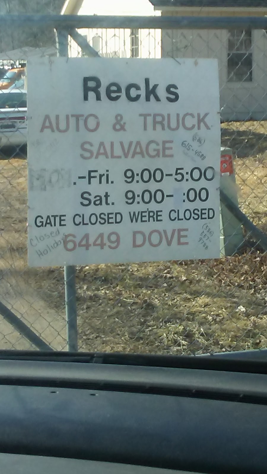 Recks Auto Salvage & Scrap | 6449 Dove Rd, Kimball, MI 48074, USA | Phone: (586) 610-0112