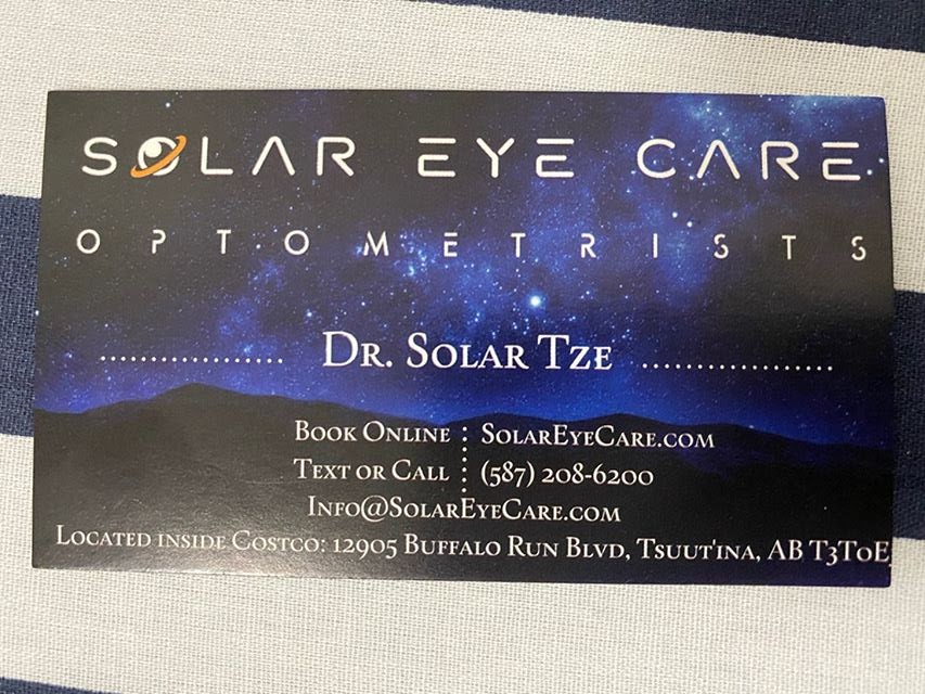 Solar Eye Care (inside SW Costco) | health | 12905 Buffalo Run Blvd, AB T3T 0E3, Canada | 5872086200 OR +1 587-208-6200