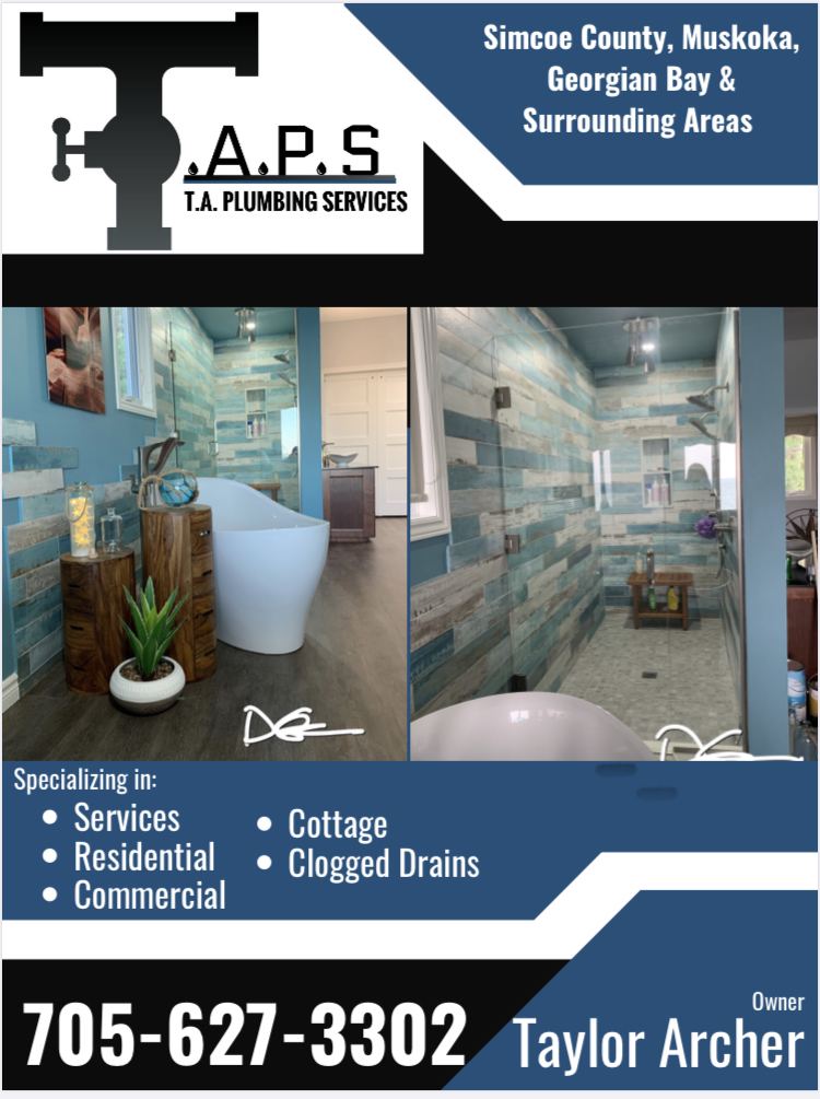 T.A. Plumbing Services (T.A.P.S) | 2384 Whetham Rd, Elmvale, ON L0L 1P0, Canada | Phone: (705) 627-3302