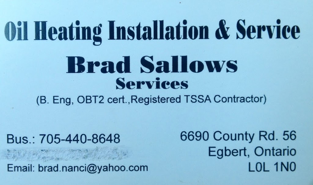Brad sallows oil heating furnace repair service installation inspection plus firewood | 6690 Simcoe County Rd 56, Egbert, ON L0L 1N0, Canada | Phone: (705) 440-8648