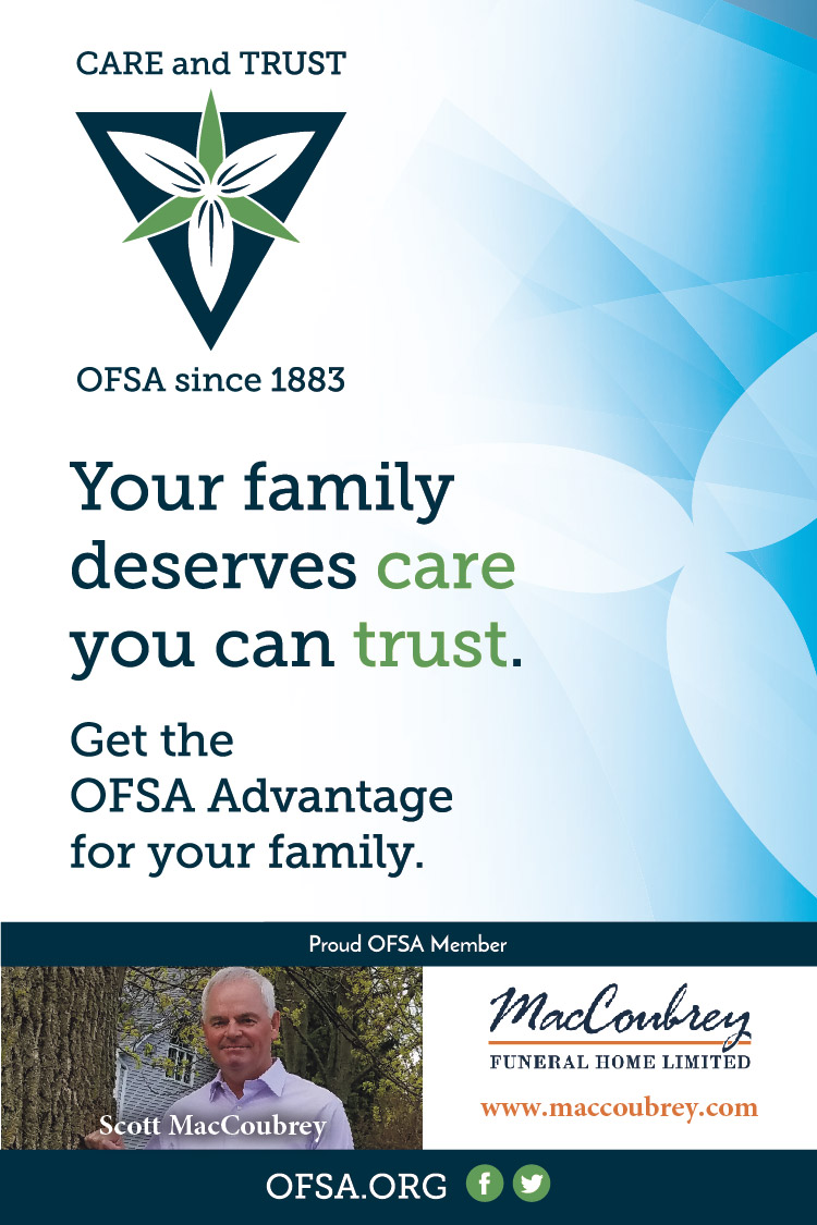 MacCoubrey Funeral Home | 30 King St E, Cobourg, ON K9A 1K7, Canada | Phone: (888) 325-9337