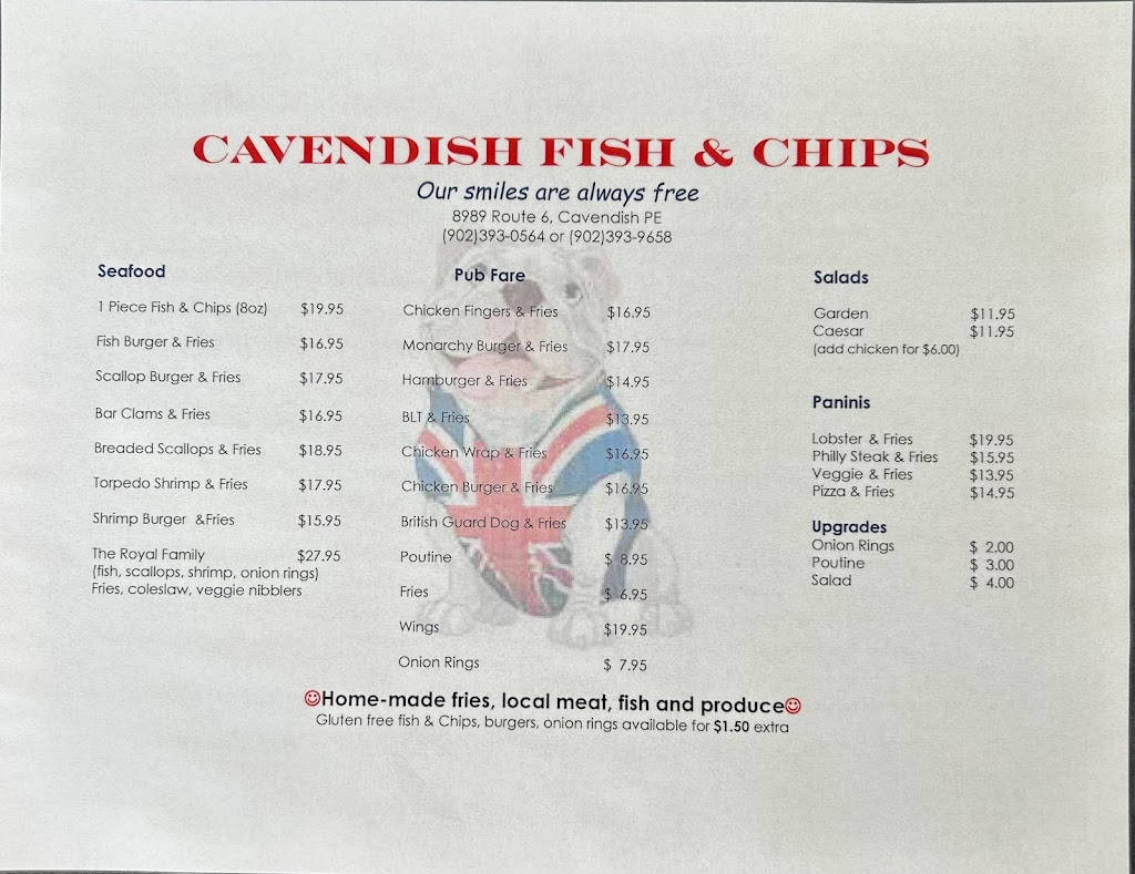 Cavendish Fish & Chips | 8989 Cavendish Rd #6, Hunter River, PE C0A 1N0, Canada | Phone: (902) 393-0564