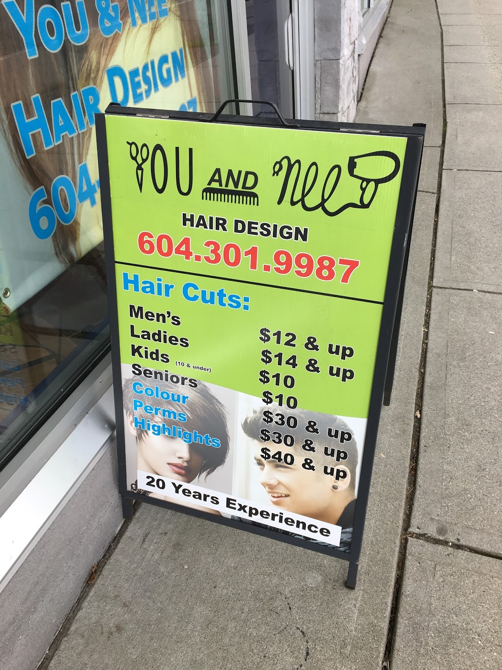 You and Nee Hair Design | 6987 Victoria Dr, Vancouver, BC V5P 3Y7, Canada | Phone: (604) 301-9987