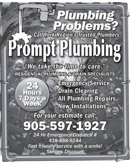 PROMPT PLUMBING & DRAINS | Yonge St, Thornhill, ON L3T 2C6, Canada | Phone: (416) 888-9244