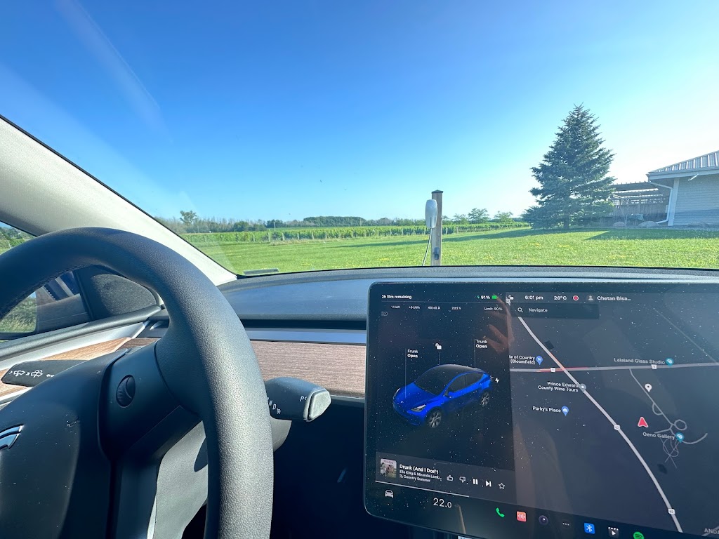 Tesla Destination Charger | 2274 Prince Edward County Rd 1, Bloomfield, ON K0K 1G0, Canada | Phone: (613) 393-1414