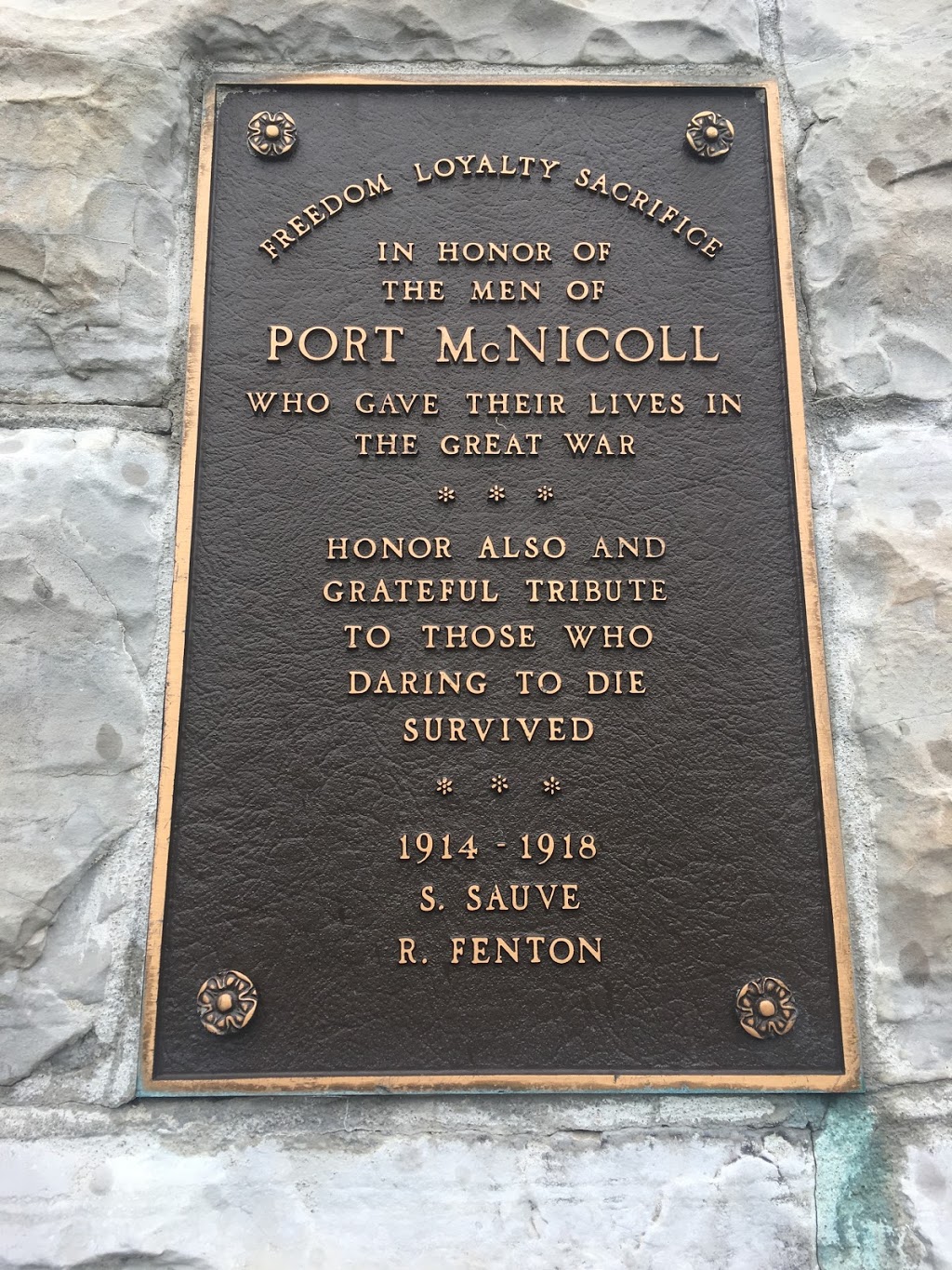 Great War Memorial | 368-406 Davidson St, Port McNicoll, ON L0K 1R0, Canada