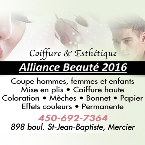 Alliance Beauté 2016 - Coiffure | 898 Boulevard Saint-Jean-Baptiste, Mercier, QC J6R 2K8, Canada | Phone: (450) 692-7364