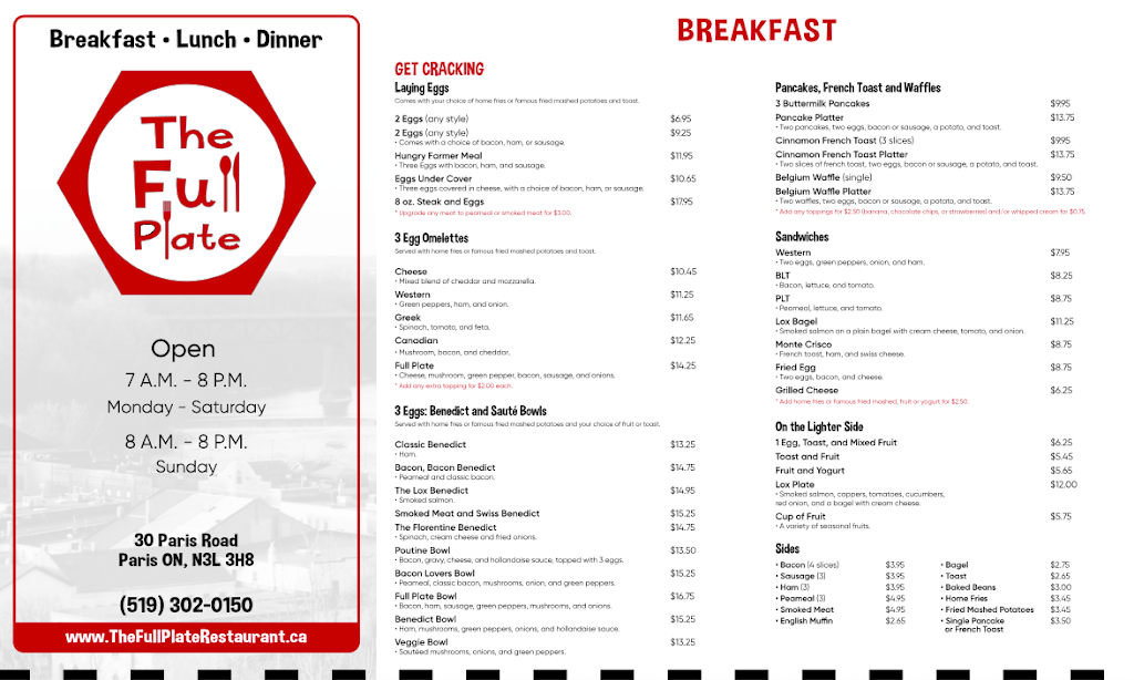 The Full Plate | 30 Paris Rd, Brant, ON N3L 3H8, Canada | Phone: (519) 302-0150