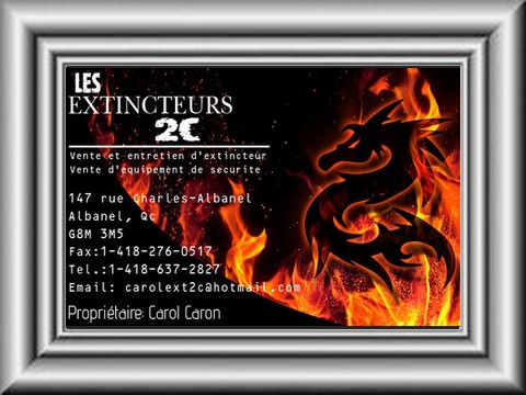 Extincteurs 2C | 147 Rue Charles Albanel, Albanel, QC G8M 3M5, Canada | Phone: (418) 637-2827