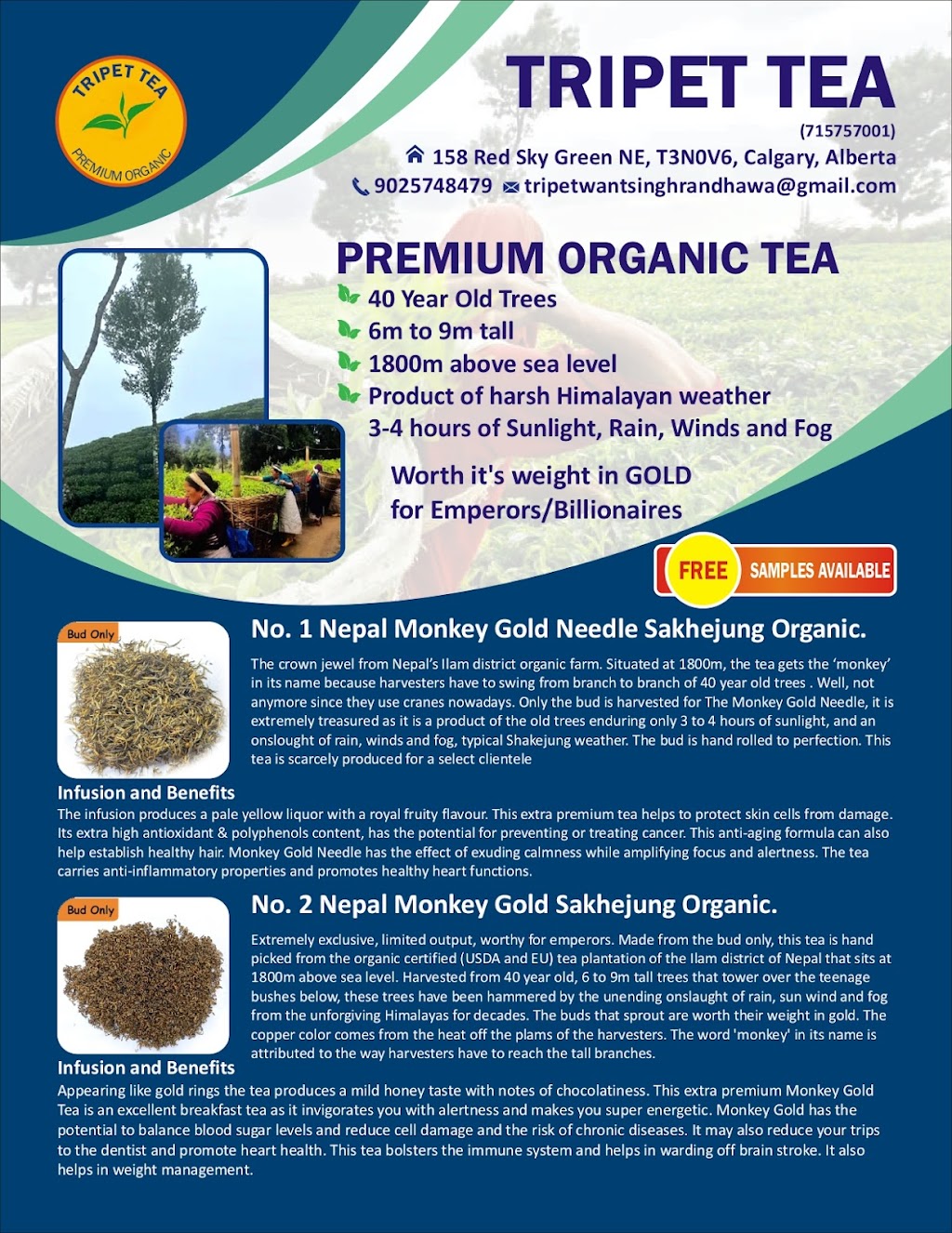 Tripet Tea | 158 Red Sky Green NE, Calgary, AB T3N 0V6, Canada | Phone: (902) 574-8479