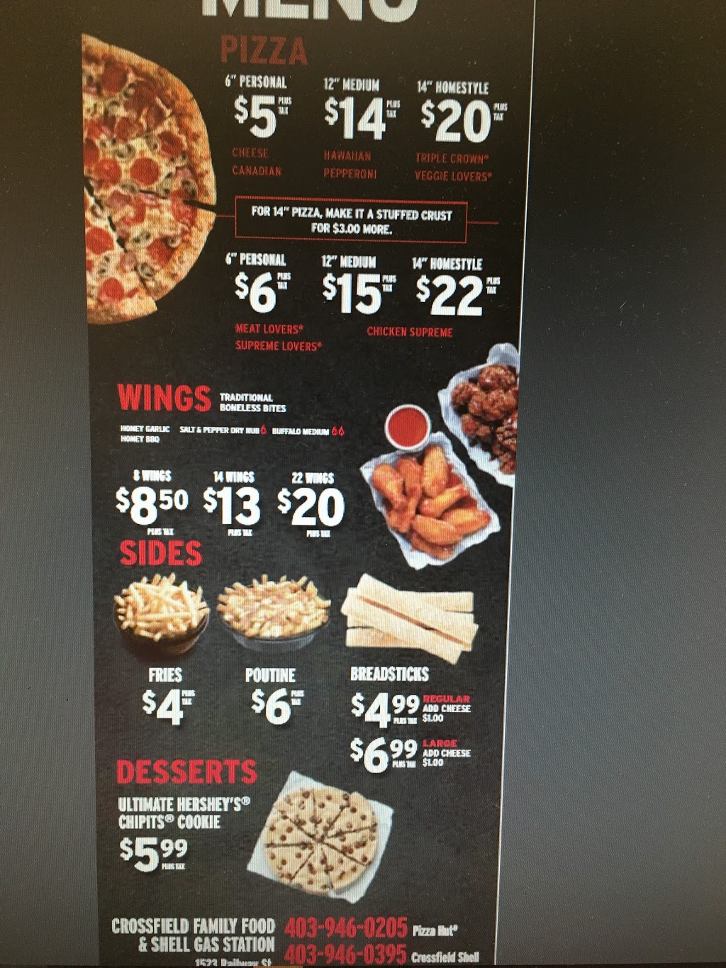 Pizza Hut | 1523 Railway St, Crossfield, AB T0M 0S0, Canada | Phone: (403) 946-0205