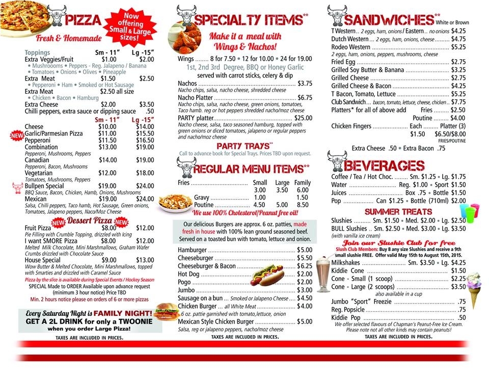 Bullpen Canteen Beachburg Arena | 14 Caroline St, Beachburg, ON K0J 1C0, Canada | Phone: (613) 582-7088