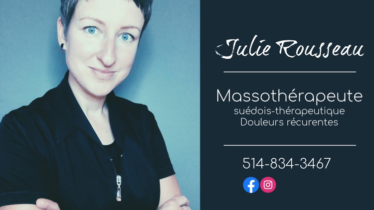 Julie Rousseau Massothérapeute et Esthéticienne | 1244 Rue Christophe Colomb, Repentigny, QC J5Y 3N8, Canada | Phone: (514) 834-3467