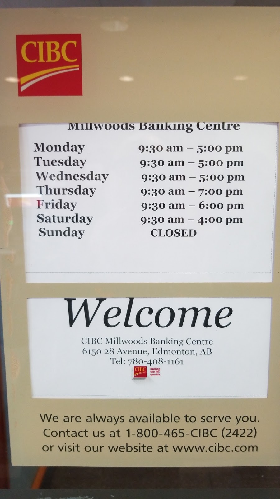 CIBC Branch with ATM | 6150 28 Ave NW, Edmonton, AB T6L 6N4, Canada | Phone: (780) 408-1161