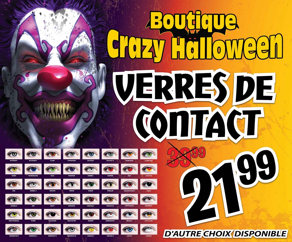 Boutique Crazy Halloween (Gatineau) | clothing store | 720 Montée Paiement, Gatineau, QC J8R 2S8, Canada | 8195254141 OR +1 819-525-4141