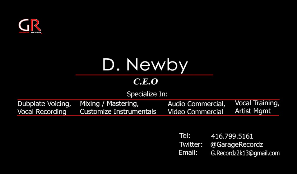 Garage Recordz | 1 Steinway Blvd Unit 16, Etobicoke, ON M9W 6H9, Canada | Phone: (416) 799-5161