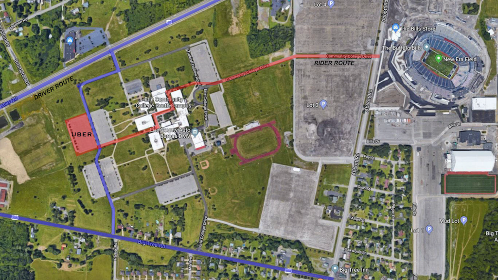 Rideshare Pick-up Zone - Lot A | Big Tree Rd, Hamburg, NY 14075, USA