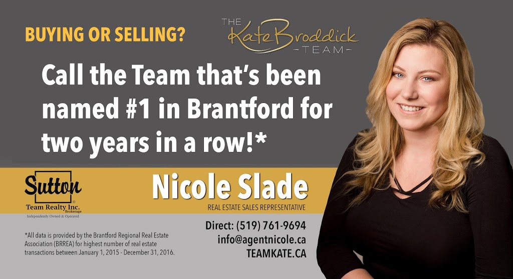 Nicole Slade - The Kate Broddick Team | 90 Morton Ave E unit 1A, Brantford, ON N3R 7J7, Canada | Phone: (519) 761-9694