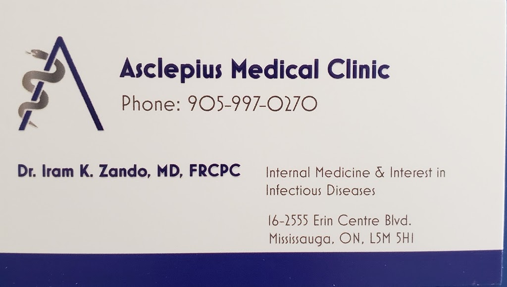 Asclepius Medical Clinic | 2555 Erin Centre Blvd Unit 16-B, Mississauga, ON L5M 5H1, Canada | Phone: (905) 997-0270