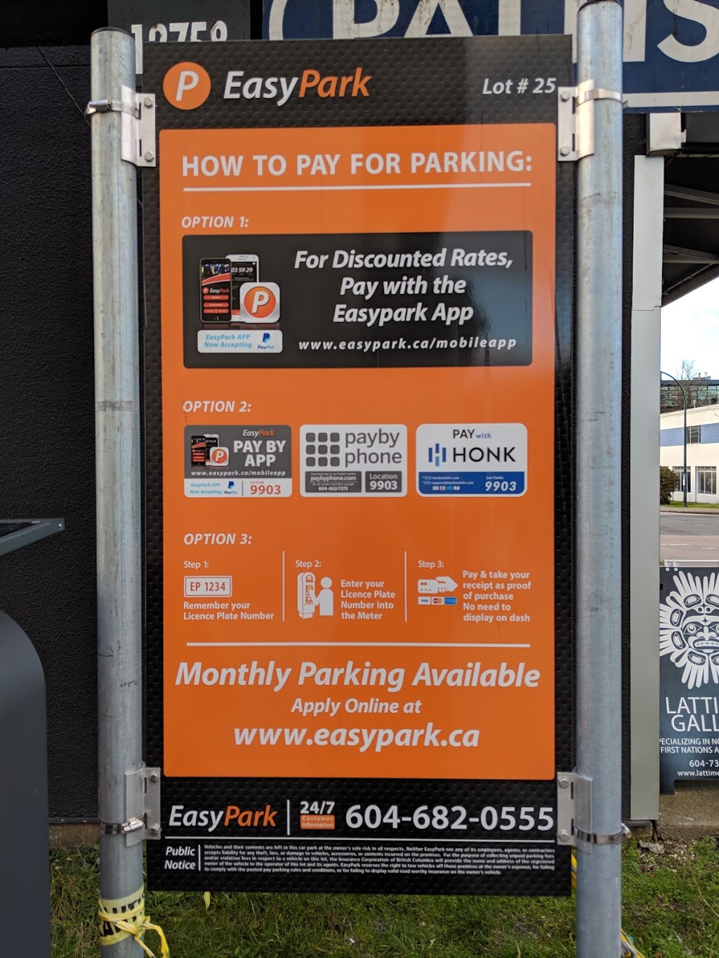 EasyPark Lot #25 | 1585 W 2nd Ave, Vancouver, BC V6J 1H2, Canada | Phone: (604) 227-7506
