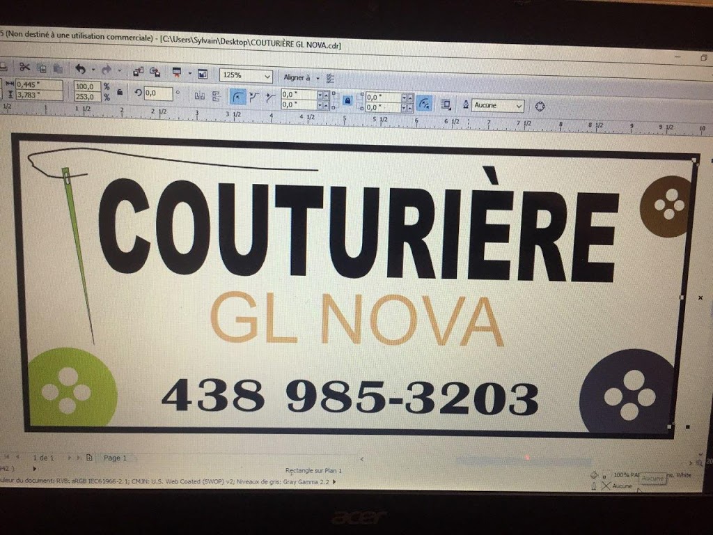 Atelier couture GL Nova | 360C Boulevard Arthur-Sauvé, Saint-Eustache, QC J7R 2J3, Canada | Phone: (438) 985-3203