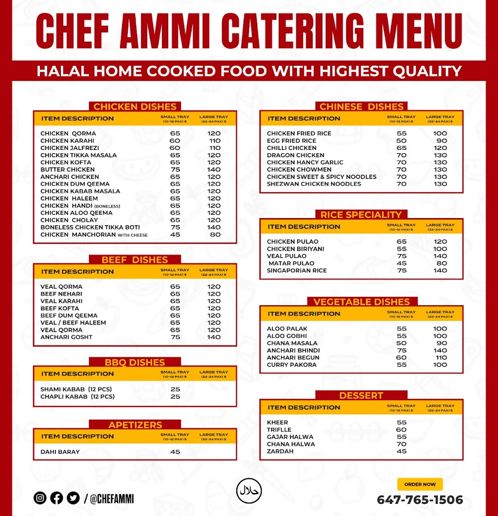Chef Ammi | 33 Hubbell Rd, Brampton, ON L6Y 1P3, Canada | Phone: (289) 654-9311