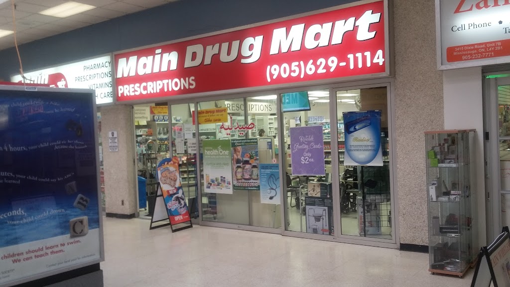 Main Drug Mart | 3415 Dixie Rd, Mississauga, ON L4Y 2B1, Canada | Phone: (905) 629-1114