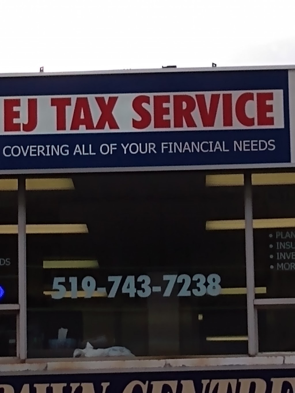 E J Tax Service | 2225 Kingsway Dr, Kitchener, ON N2C 1A2, Canada | Phone: (519) 743-7238