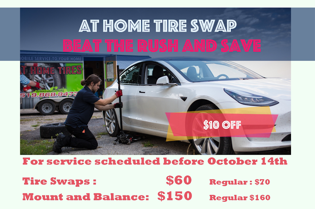 At Home Tires - London | 83 Southcott Ct, London, ON N6G 4Y6, Canada | Phone: (519) 868-8473