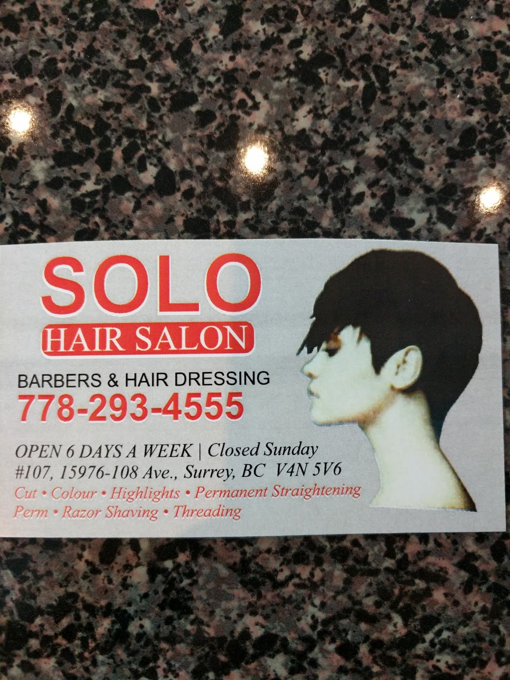 Solo Hair Salon | 15976 108 Ave, Surrey, BC V4N 5V6, Canada | Phone: (778) 293-4555